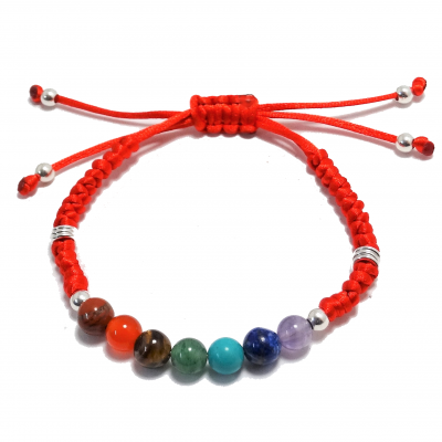 Pulsera 7 Chakras 6 mm y plata de 1ª ley