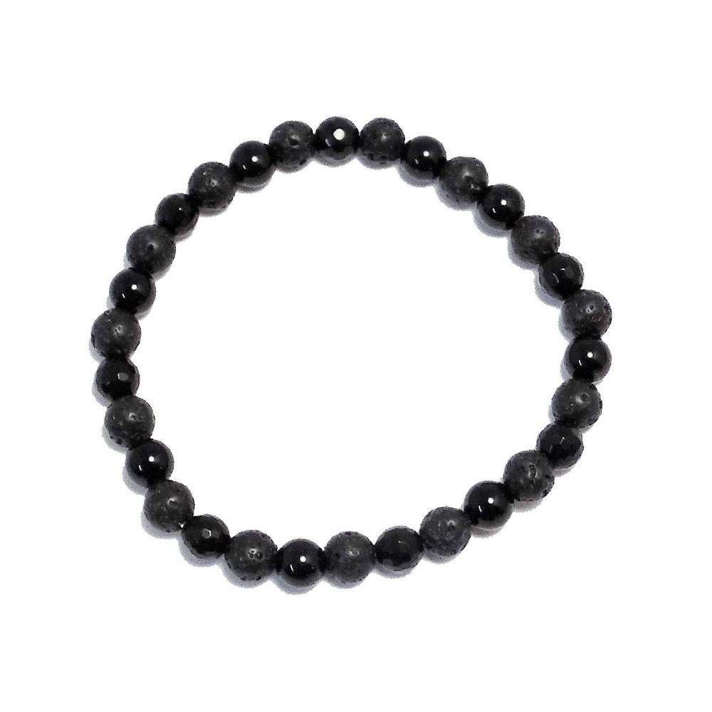 Pulsera Ónix y Lava volcánica Pulsera Ónix y Lava volcánica