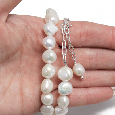 Collar perlas cultivadas y plata 925 mm.