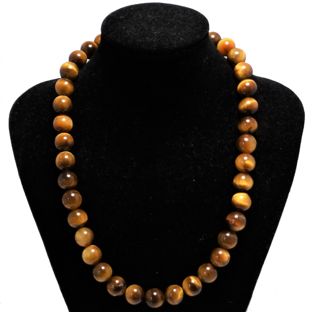 collar ojo de tigre y plata 925 mm