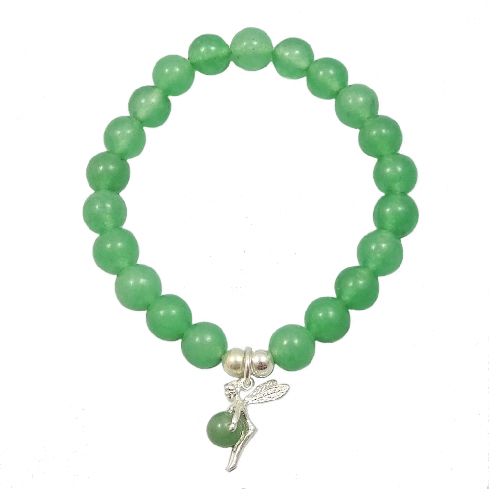 Pulsera cuarzo verde y plata 925 mm