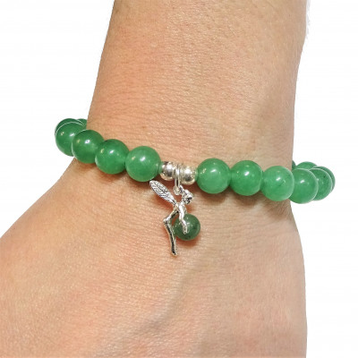 Pulsera cuarzo verde y plata 925 mm