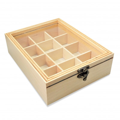 Colección de 12 Minerales en caja de madera