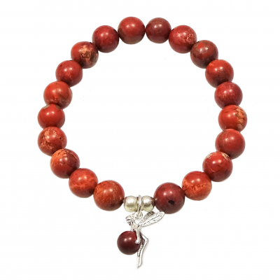 Pulsera Jaspe Rojo y plata de 1ª ley