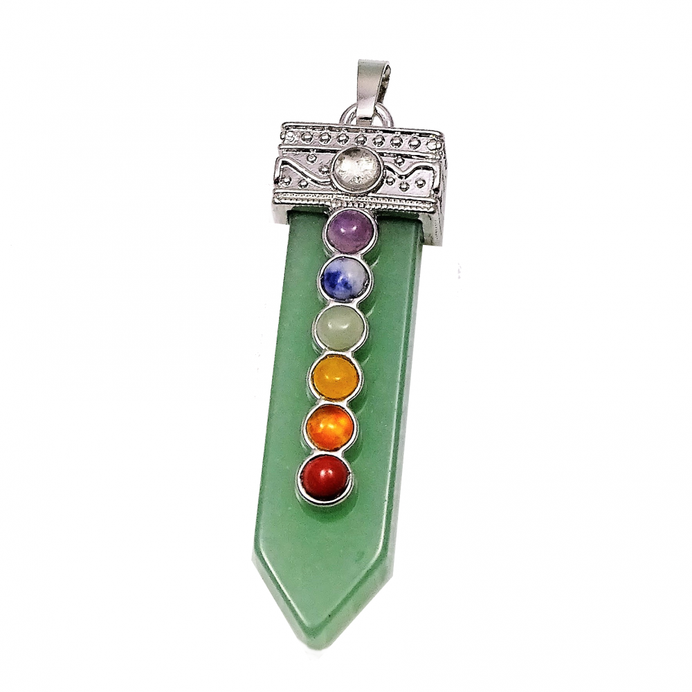 Colgante Cuarzo Verde y los 7 Chakras