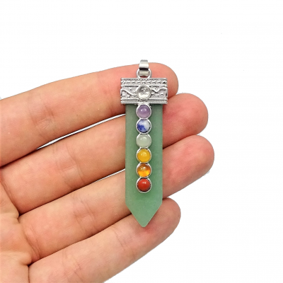 Colgante Cuarzo Verde y los 7 Chakras