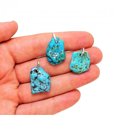 Colgante de Turquesa Natural y plata de 1ª ley