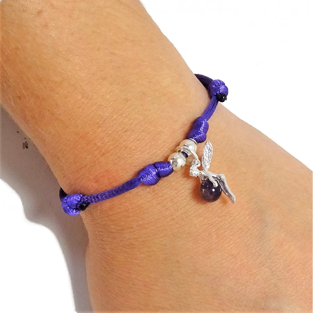 Pulsera hadita de la suerte Amatista y plata de 1ª ley Pulsera hadita de la suerte Amatista y plata de 1ª ley