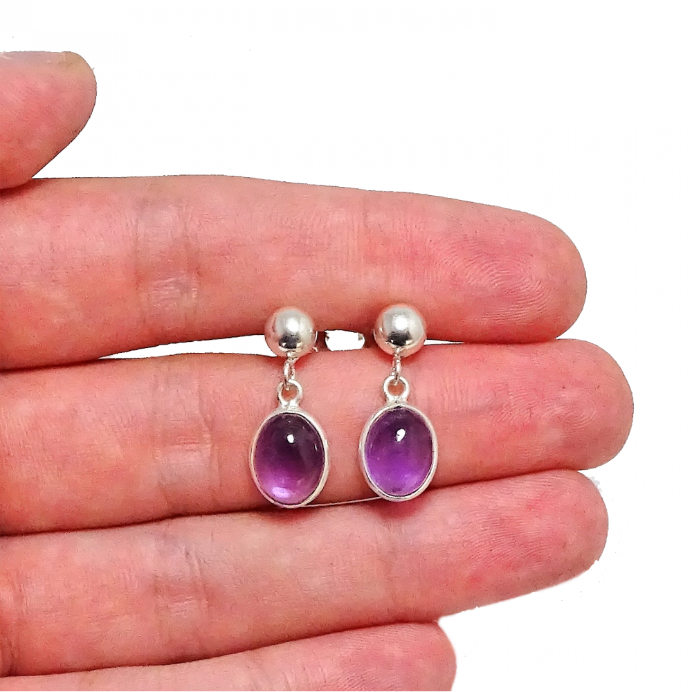 JewelryPalace Pendientes De Tuerca Plata Mujer Con 0.6ct Amatista Púrpura Natural Corte Cuadrado,Pendientes De Botón Plata De Ley 925,Pendientes Niña Con Piedra Preciosa,Conjunto Joyas Mujer