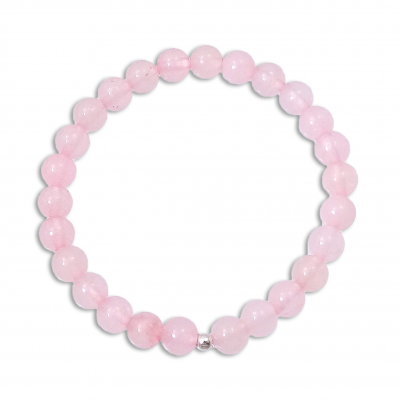 Pulsera Cuarzo Rosa y plata de 1ª ley