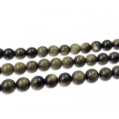 Hilo Obsidiana Dorada bola 8 mm