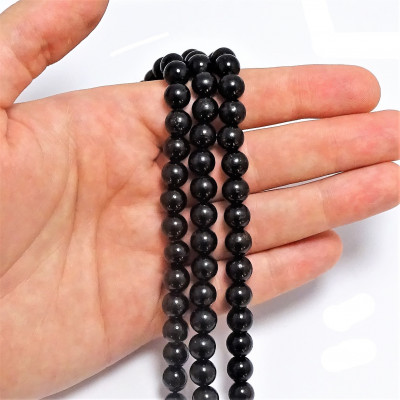 Hilo de turmalina negra natural de 8mm para montaje