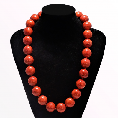 Collar Coral Manzana y plata de 1ª ley