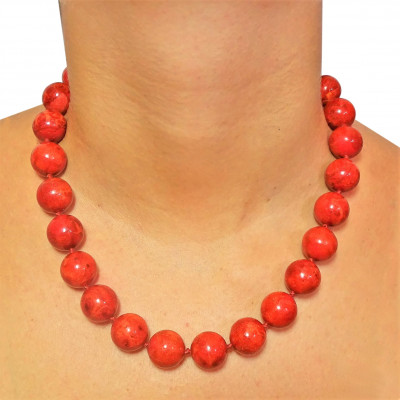 Collar Coral Manzana y plata de 1ª ley