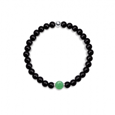 Pulsera Turmalina, Cuarzo verde y plata de 1ª ley