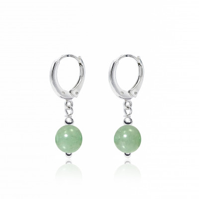 Pendientes Cuarzo Verde y plata de 1ª ley