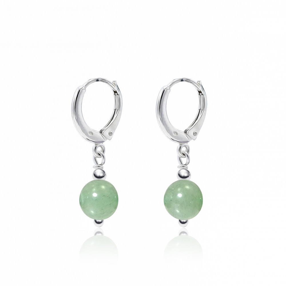 Pendientes Cuarzo Verde y plata de 1ª ley