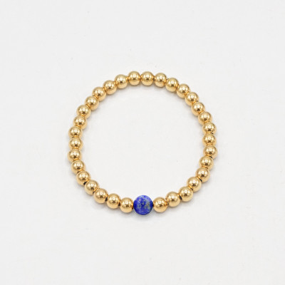 Pulsera Gold Stack Lapislázuli