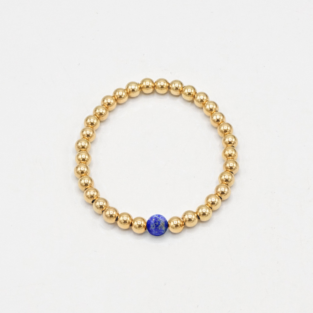 Pulsera Gold Stack Lapislázuli