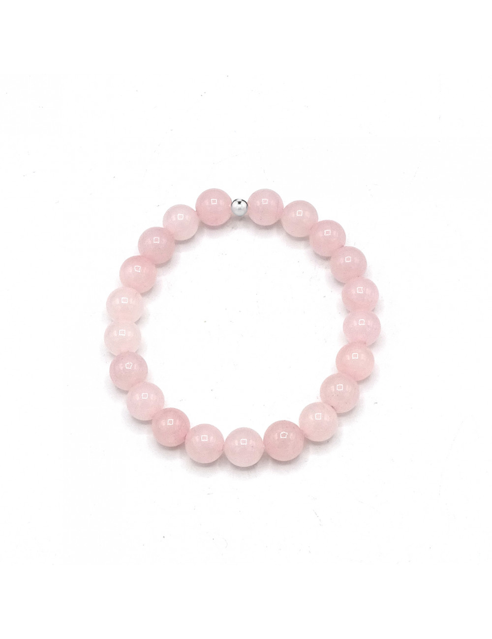 Pulsera de Cuarzo Rosa y plata de 1ª ley