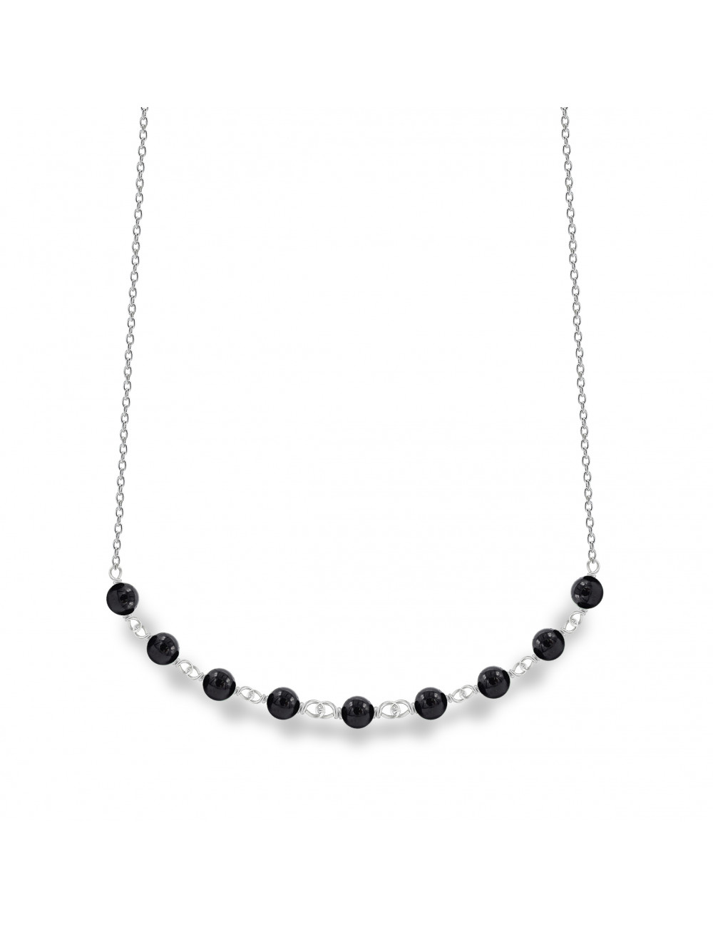 Gargantilla de Turmalina Negra y plata de 1ª ley