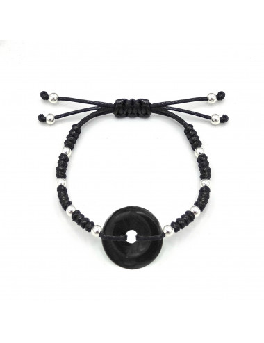 Pulsera dónut de Obsidiana...