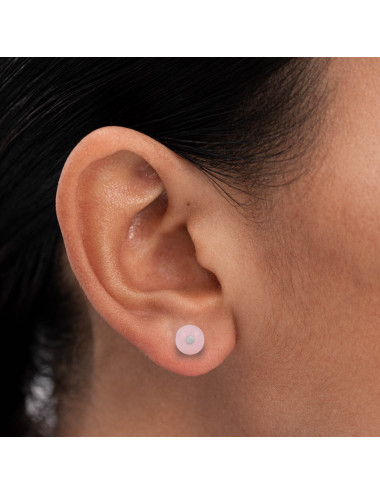 Pendientes de Cuarzo Rosa y...