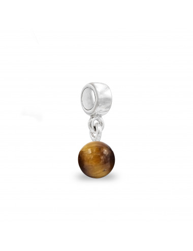 Fetiche para pulsera/collar elaborado con Ojo de Tigre natural y plata de primera ley.
