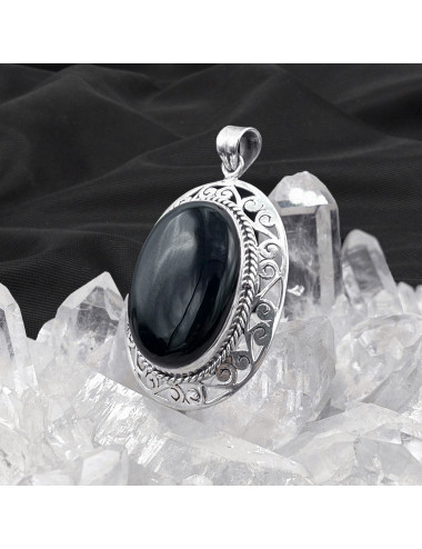Colgante de Onix Negro y plata de 1ª ley