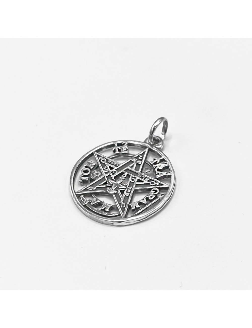 Colgante Tetragramatón mediano en plata de 1ª ley
