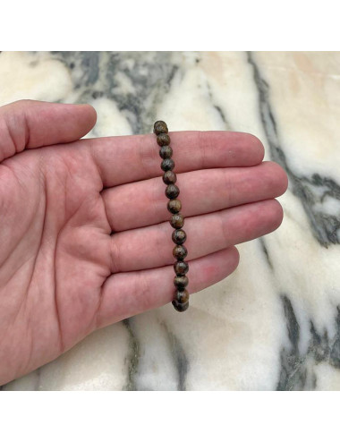 Pulsera de Broncita 6 mm y plata de 1ª ley