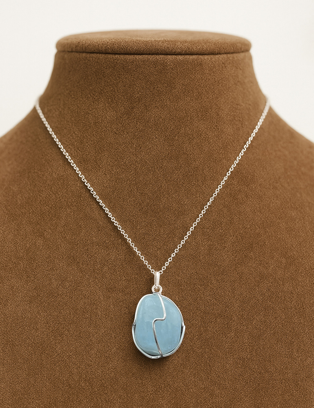 Colgante de Aguamarina y plata de 1ª ley