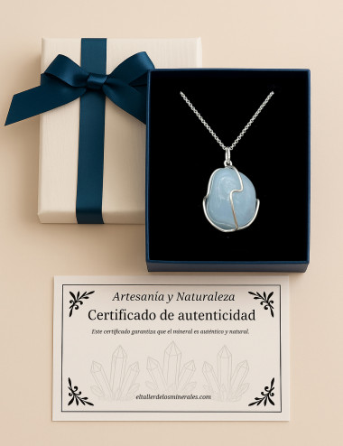 Colgante de Aguamarina y plata de 1ª ley