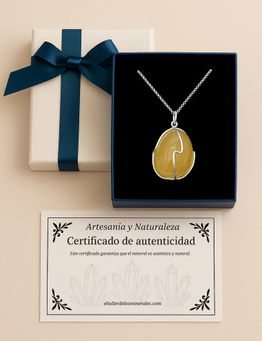 Colgante de Calcita Amarilla y plata de 1ª ley