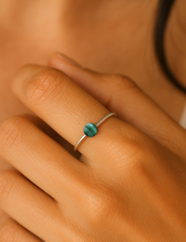 Anillo de Malaquita y plata...