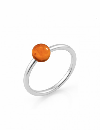 Anillo de Ámbar y plata de...