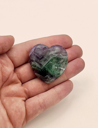 Corazón de Fluorita multicolor