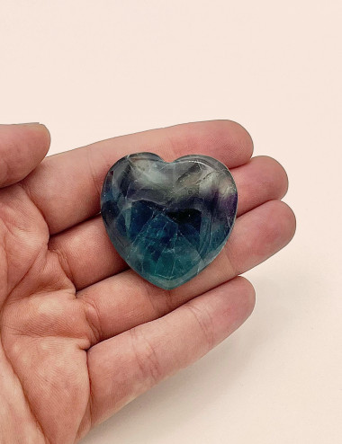 Corazón de Fluorita multicolor