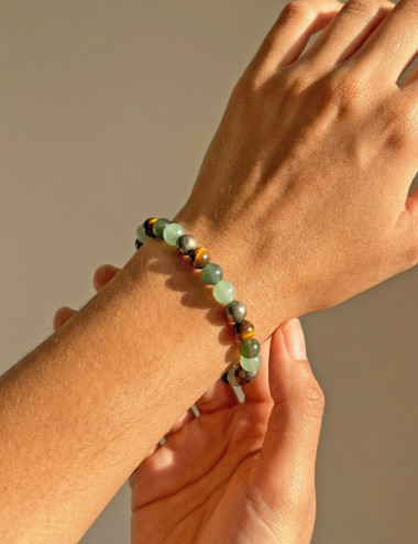 Pulsera de minerales naturales enfocados en la abundancia, prosperidad y confianza