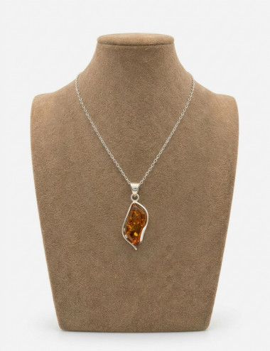 Colgante de Ámbar y plata