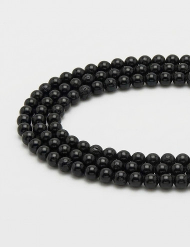 Hilo de turmalina negra natural 10mm para montaje