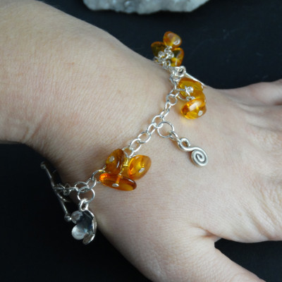 Pulsera Ámbar y plata de 1ª ley