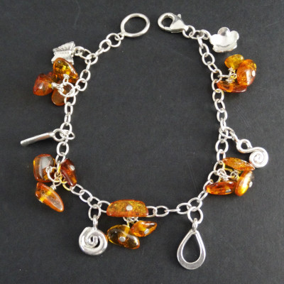 Pulsera Ámbar y plata de 1ª ley