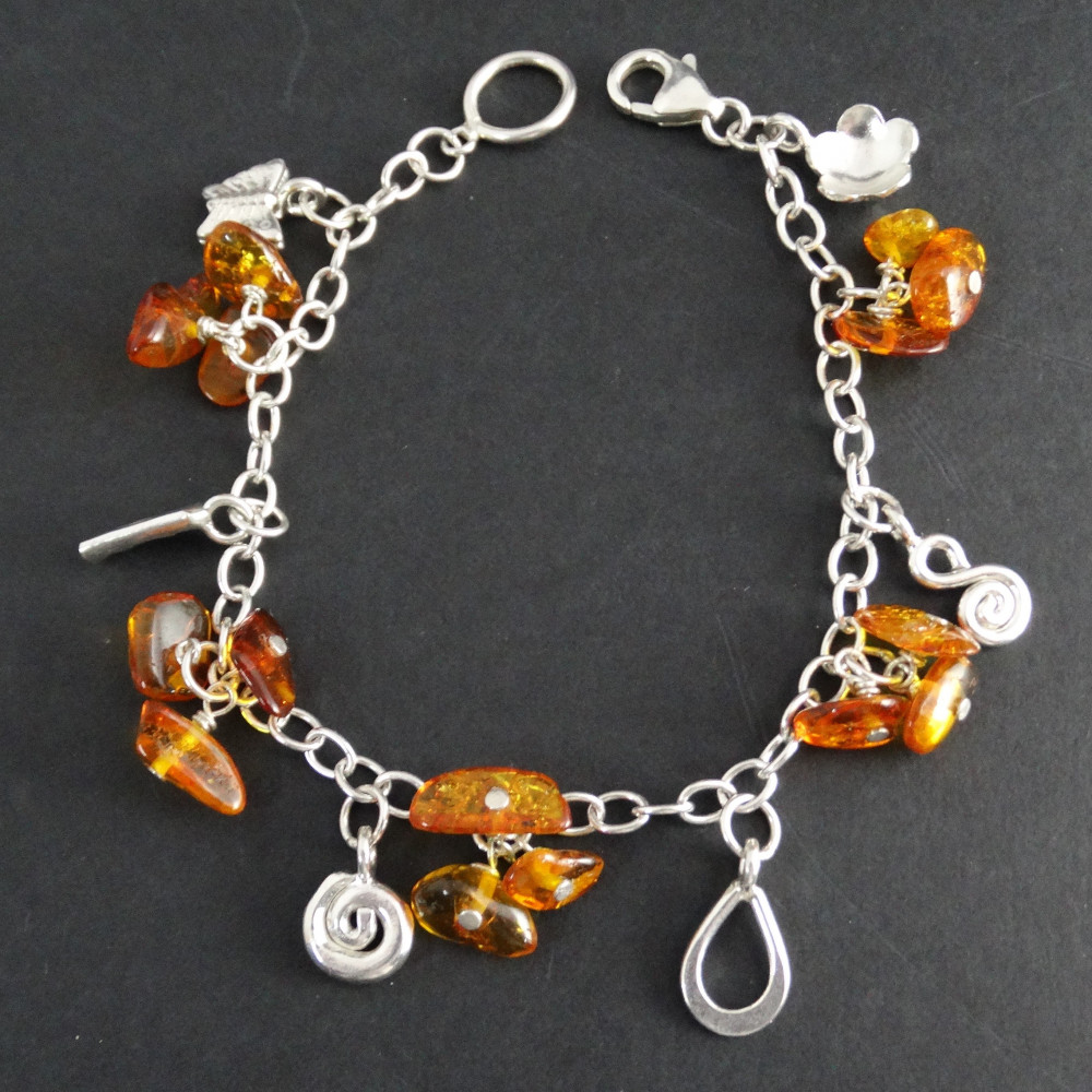 Pulsera Ámbar y plata de 1ª ley