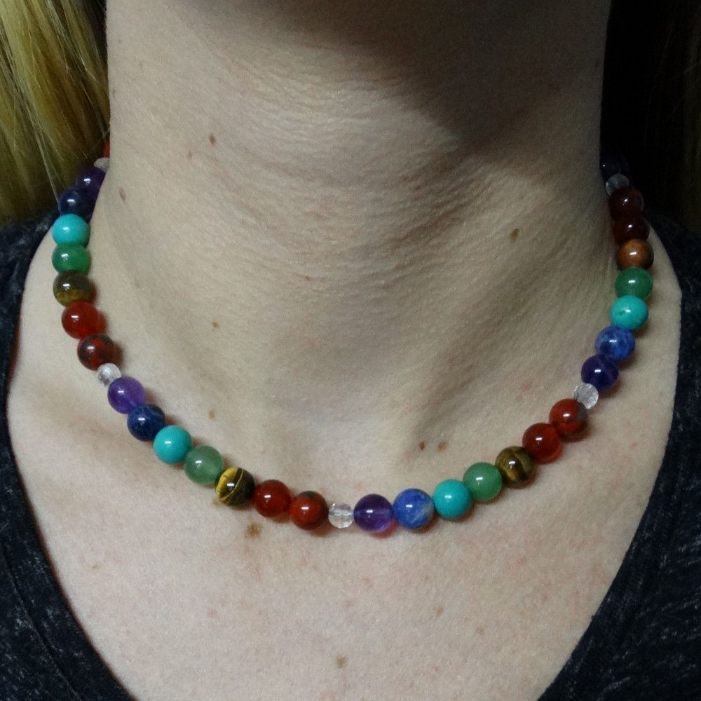 Collar Piedras de los 7 Chakras y plata de 1ª ley