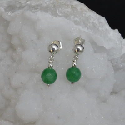 Pendientes de Cuarzo Verde y plata de 1ª ley
