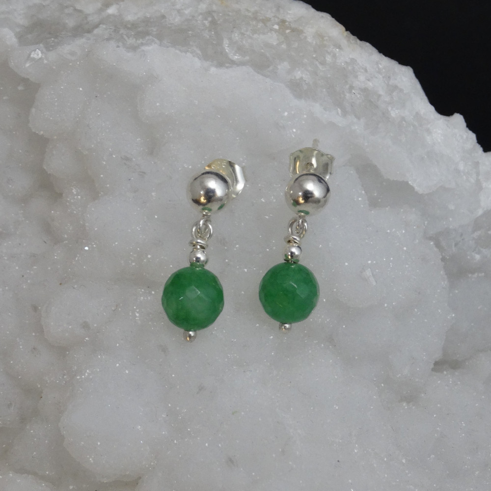 Pendientes de Cuarzo Verde y plata de 1ª ley