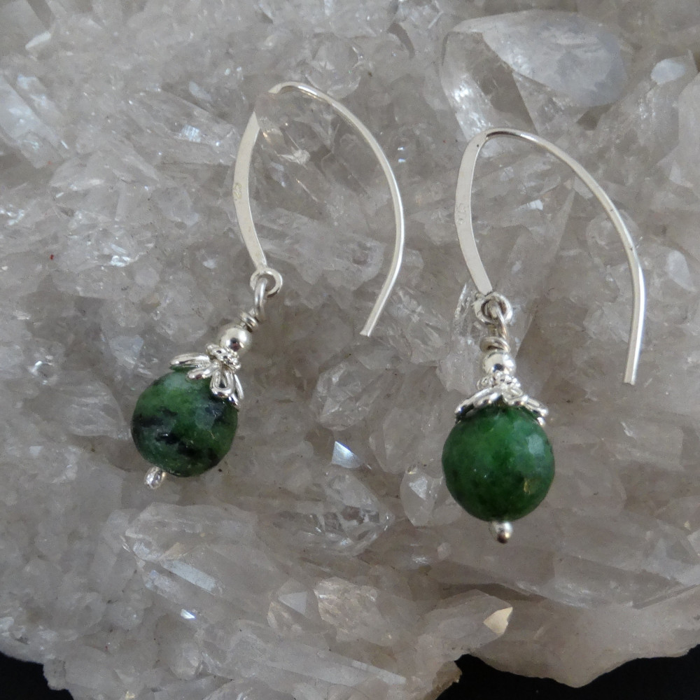 Pendientes de Zoisita y plata de 1ª ley Pendientes de Zoisita y plata de 1ª ley
