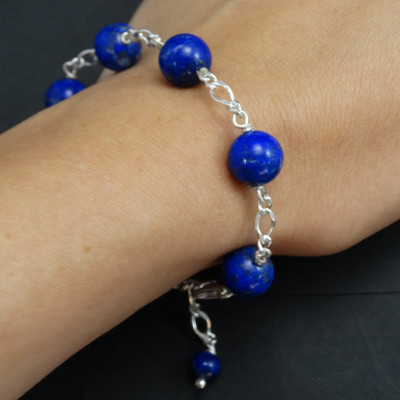 Pulsera de Lapislázuli y plata de 1ª ley