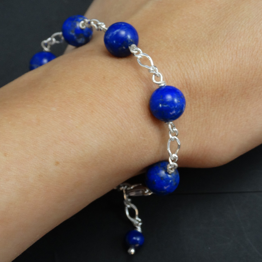 Pulsera de Lapislázuli y plata de 1ª ley